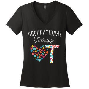 OT Exercise Heart OTA Therapy Exercise Occupational Therapy Women's V-Neck T-Shirt