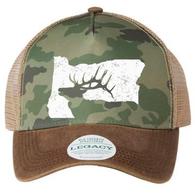 Oregon Elk Hunting Bull Elk State Shape Legacy Tie Dye Trucker Hat