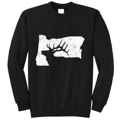 Oregon Elk Hunting Bull Elk State Shape Sweatshirt