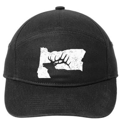 Oregon Elk Hunting Bull Elk State Shape 7-Panel Snapback Hat