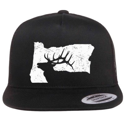 Oregon Elk Hunting Bull Elk State Shape Flatbill Hat