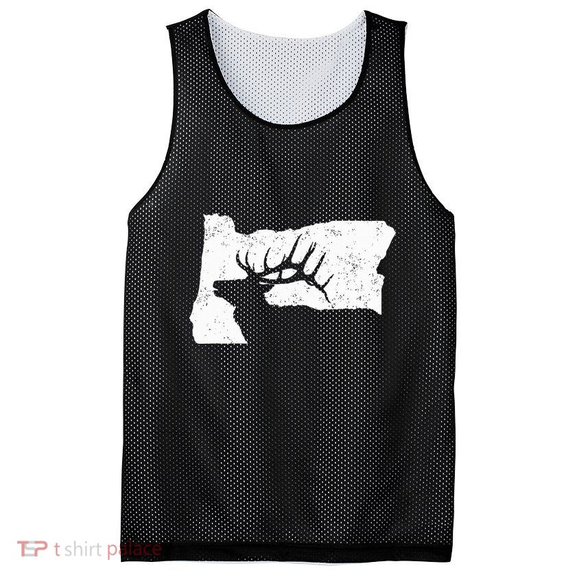 Oregon Elk Hunting Bull Elk State Shape Mesh Reversible Basketball Jersey Tank