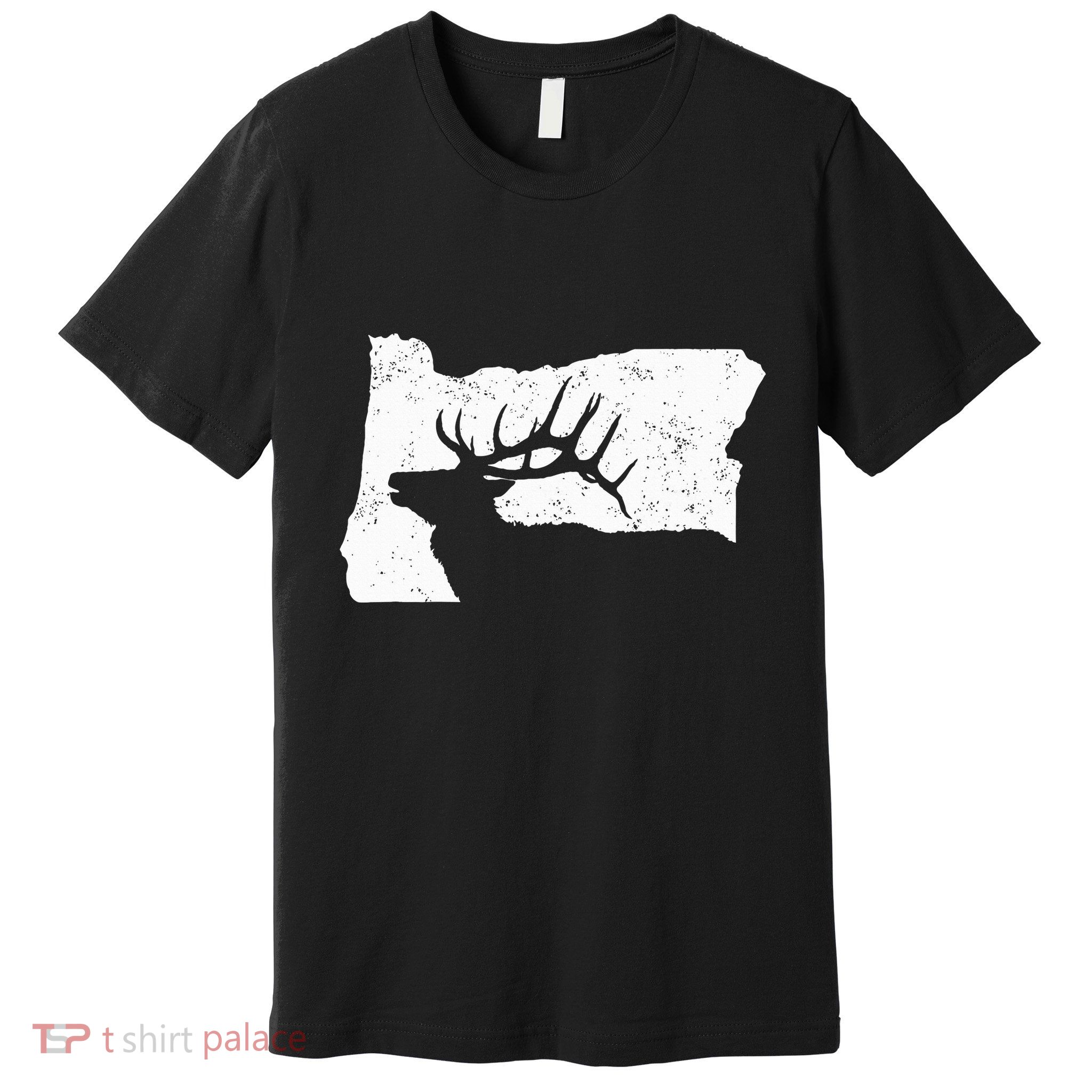 Oregon Elk Hunting Bull Elk State Shape Premium T-Shirt