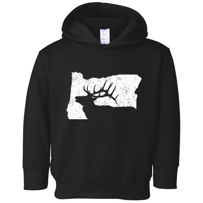 Oregon Elk Hunting Bull Elk State Shape Toddler Hoodie