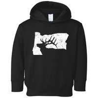 Oregon Elk Hunting Bull Elk State Shape Toddler Hoodie