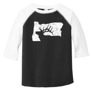 Oregon Elk Hunting Bull Elk State Shape Toddler Fine Jersey T-Shirt