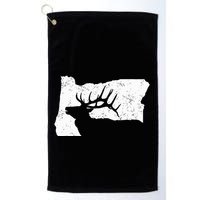 Oregon Elk Hunting Bull Elk State Shape Golf Towel
