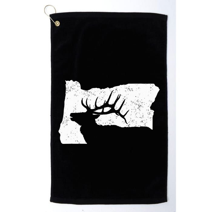 Oregon Elk Hunting Bull Elk State Shape Golf Towel
