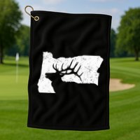Oregon Elk Hunting Bull Elk State Shape Golf Towel