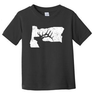 Oregon Elk Hunting Bull Elk State Shape Toddler T-Shirt