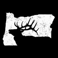 Oregon Elk Hunting Bull Elk State Shape Cropped Pullover Crew