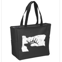 Oregon Elk Hunting Bull Elk State Shape Zip Tote Bag