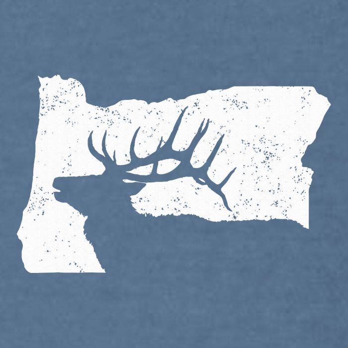 Oregon Elk Hunting Bull Elk State Shape Garment-Dyed Sweatshirt