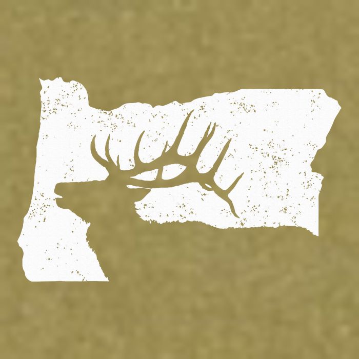 Oregon Elk Hunting Bull Elk State Shape Garment-Dyed Women's Muscle Tee