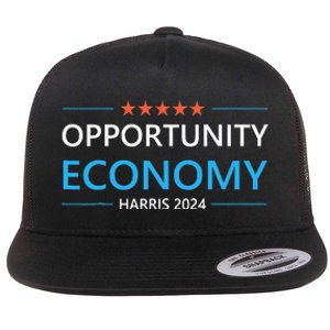 Opportunity Economy Kamala Harris 2024 Harris Walz Flat Bill Trucker Hat