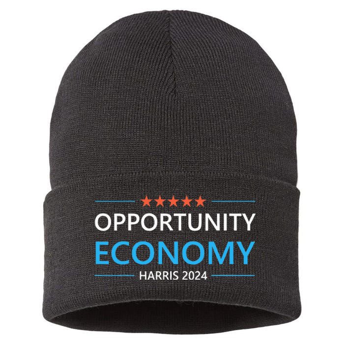 Opportunity Economy Kamala Harris 2024 Harris Walz Sustainable Knit Beanie