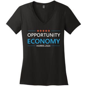 Opportunity Economy Kamala Harris 2024 Harris Walz Women's V-Neck T-Shirt