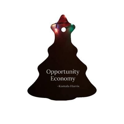 Opportunity Economy Kamala Harris President Funny Ceramic Tree Ornament