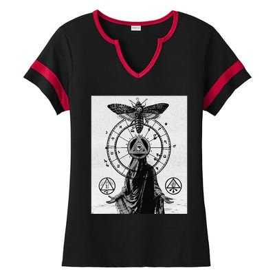 Occult Esoteric Mysticism Gothic Unholy Dark Aesthetic Goth Ladies Halftime Notch Neck Tee