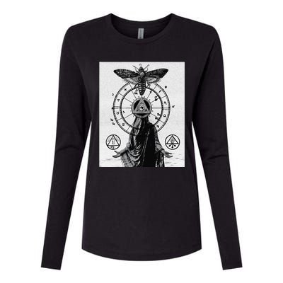 Occult Esoteric Mysticism Gothic Unholy Dark Aesthetic Goth Womens Cotton Relaxed Long Sleeve T-Shirt