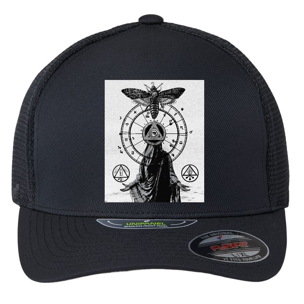 Occult Esoteric Mysticism Gothic Unholy Dark Aesthetic Goth Flexfit Unipanel Trucker Cap