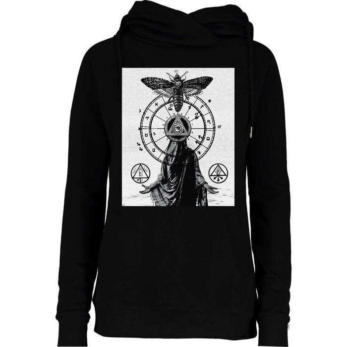 Occult Esoteric Mysticism Gothic Unholy Dark Aesthetic Goth Womens Funnel Neck Pullover Hood