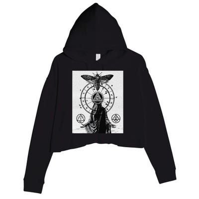 Occult Esoteric Mysticism Gothic Unholy Dark Aesthetic Goth Crop Fleece Hoodie