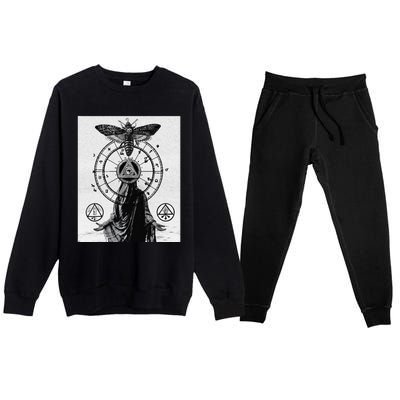 Occult Esoteric Mysticism Gothic Unholy Dark Aesthetic Goth Premium Crewneck Sweatsuit Set