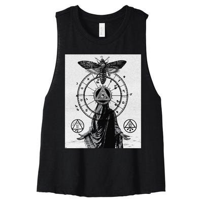 Occult Esoteric Mysticism Gothic Unholy Dark Aesthetic Goth Women's Racerback Cropped Tank