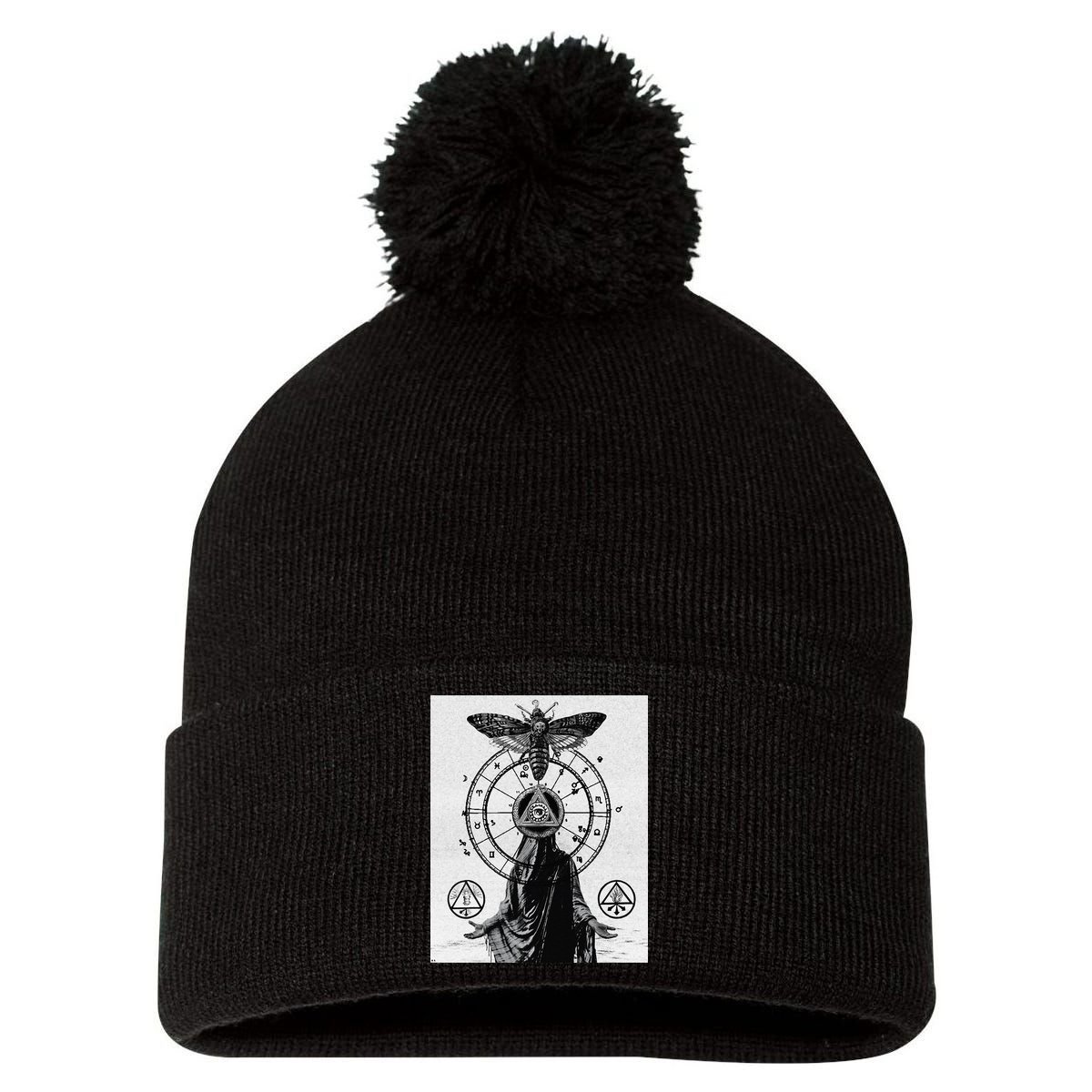 Occult Esoteric Mysticism Gothic Unholy Dark Aesthetic Goth Pom Pom 12in Knit Beanie