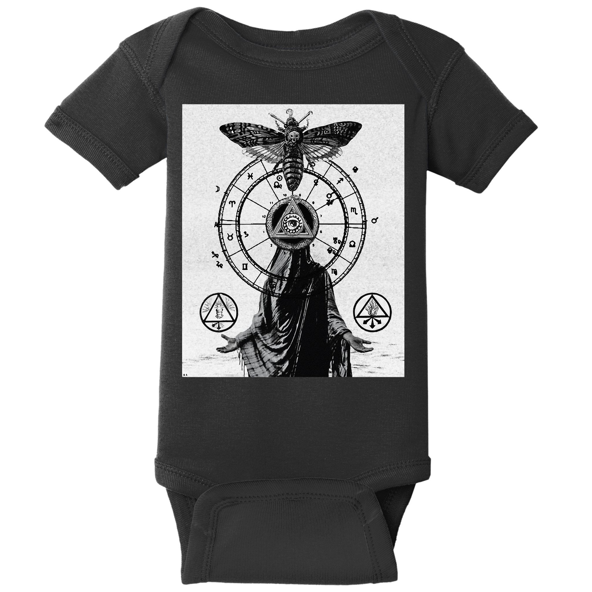 Occult Esoteric Mysticism Gothic Unholy Dark Aesthetic Goth Baby Bodysuit