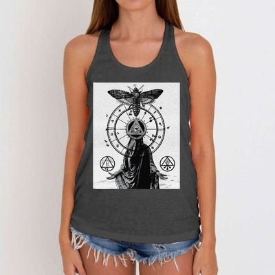 Occult Esoteric Mysticism Gothic Unholy Dark Aesthetic Goth Women's Knotted Racerback Tank