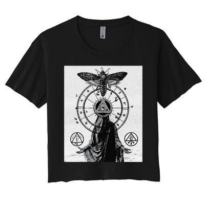 Occult Esoteric Mysticism Gothic Unholy Dark Aesthetic Goth Women's Crop Top Tee