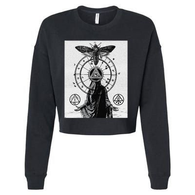 Occult Esoteric Mysticism Gothic Unholy Dark Aesthetic Goth Cropped Pullover Crew