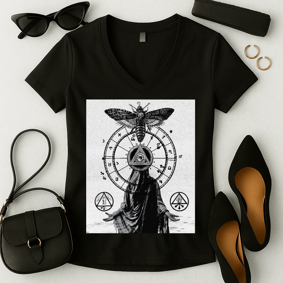 Occult Esoteric Mysticism Gothic Unholy Dark Aesthetic Goth Women's V-Neck T-Shirt
