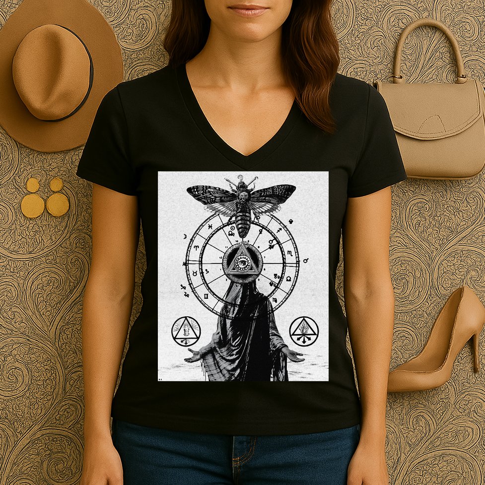 Occult Esoteric Mysticism Gothic Unholy Dark Aesthetic Goth Women's V-Neck T-Shirt