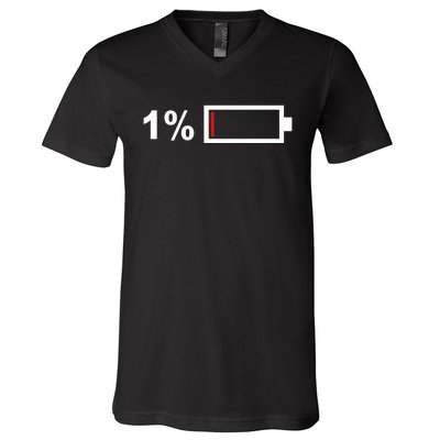 One End Of A Battery V-Neck T-Shirt