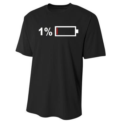 One End Of A Battery Performance Sprint T-Shirt