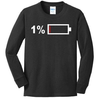 One End Of A Battery Kids Long Sleeve Shirt