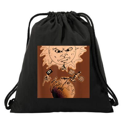 One Eyed Owl Oeo Aliens Warning Drawstring Bag