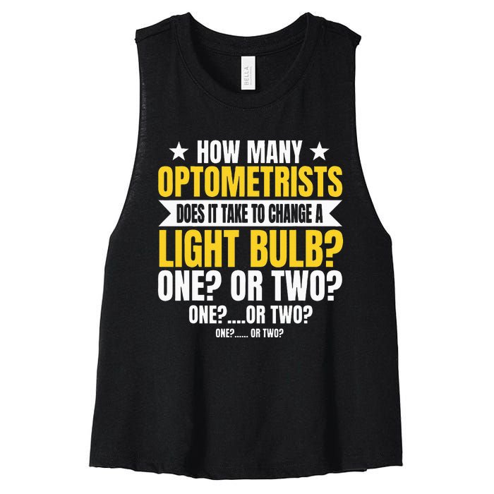 Optometrists Eye Optician Ophthalmologist Optometry Doctor Women's Racerback Cropped Tank