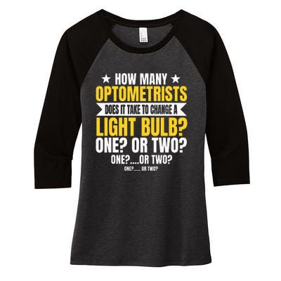 Optometrists Eye Optician Ophthalmologist Optometry Doctor Women's Tri-Blend 3/4-Sleeve Raglan Shirt