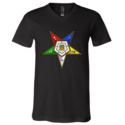 OES Emblem Order of the Eastern Star V-Neck T-Shirt