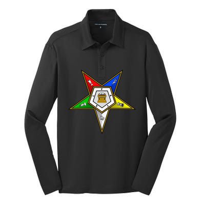 OES Emblem Order of the Eastern Star Silk Touch Performance Long Sleeve Polo