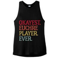 Okayest Euchre Player Ever Funny Euchre Card Game Ladies PosiCharge Tri-Blend Wicking Tank