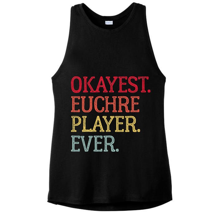 Okayest Euchre Player Ever Funny Euchre Card Game Ladies PosiCharge Tri-Blend Wicking Tank