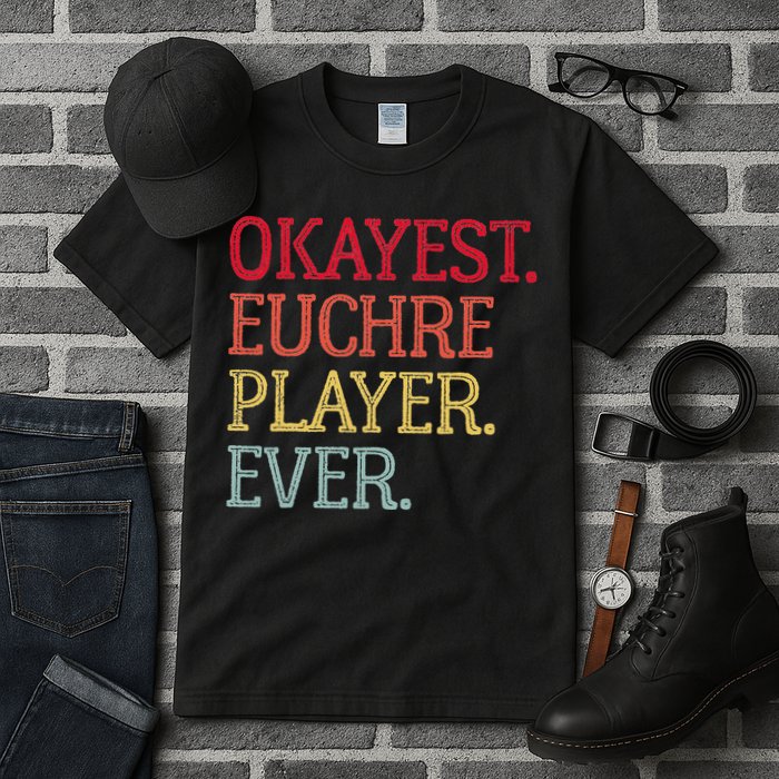 Okayest Euchre Player Ever Funny Euchre Card Game Tall T-Shirt