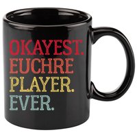 Okayest Euchre Player Ever Funny Euchre Card Game 11oz C Handle Ceramic Mug
