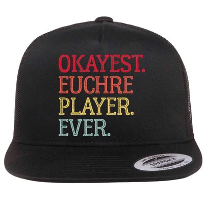 Okayest Euchre Player Ever Funny Euchre Card Game Flatbill Hat