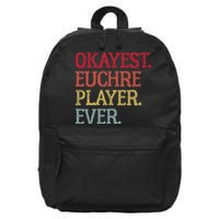 Okayest Euchre Player Ever Funny Euchre Card Game 16 in Basic Backpack